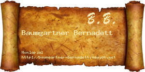 Baumgartner Bernadett névjegykártya